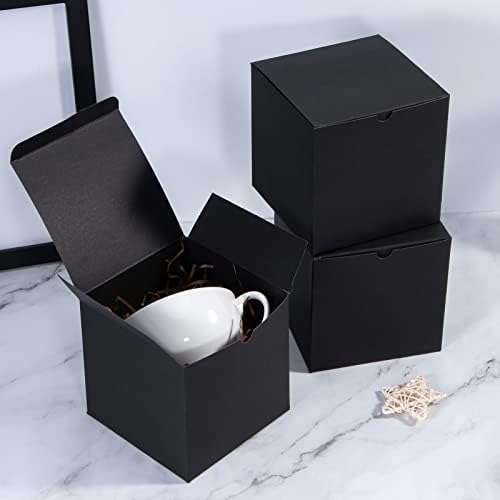 NIGNYA poklon kutije sa poklopcem 5x5x5 inča 10 kutija za poklone od crnog papira velike kutije za poklone, prijedlog djeveruše, vjenčanje, rođendan