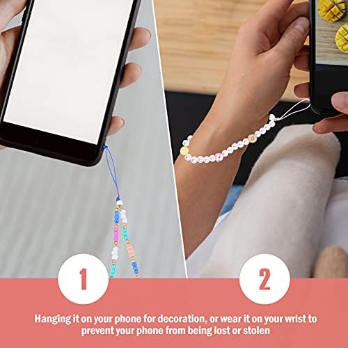 ibasenice Bling Decor 3pcs lanac za mobilni telefon sa perlicama lanac za telefon protiv izgubljenih