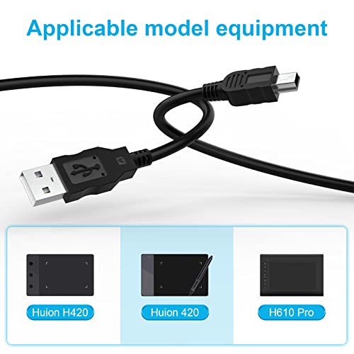 Toxaoii zamjena USB kablska kabela kompatibilna sa Huion H420, 420, H610 PRO grafičkim tabletima za crtanje