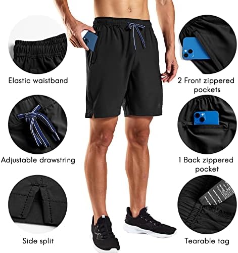 Haimont 7-inčni šorc za trčanje za muškarce Dry Fit lagani Atletski Gym aktivni šorc sa džepovima sa patentnim