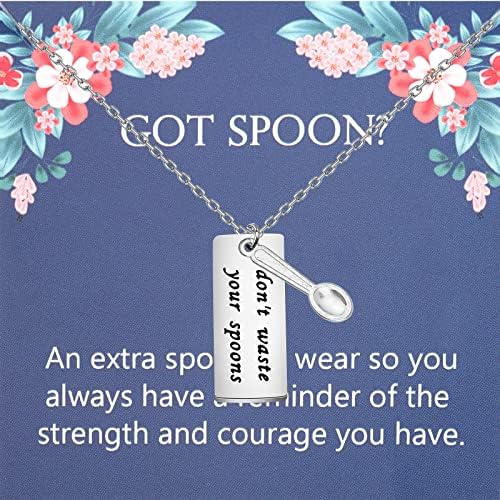 Spoonie ogrlica ne gubite žlice ogrlica mentalno zdravlje svijest nakit hronične bolesti poklon Spoonie Fibromialgia šarm poklon