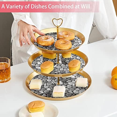 Troieredna stalka za desert Cupcake Voće ploča Plastična služba za prikaz za prikaz za vjenčanje za rođendan
