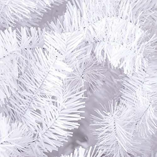 6ft 1.300 vrhova umjetnog božićnog borovog stabla Odmor sa metalnim štandom Lako montaža za vanjski i unutarnji dekor bijeli