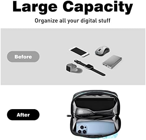 Umjetnički Organizator elektronike od plavog mramora, torba za čuvanje kablova vodootporna za putovanja kući, torbica za elektronsku dodatnu opremu za punjenje miš USB SD kartica tvrdi diskovi