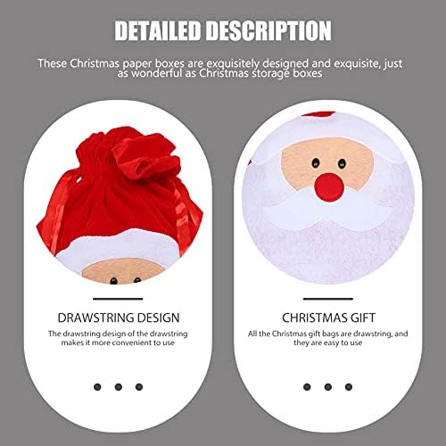 NOLITOY 3 kom poslastica Shopping Decor Holiday Cloth Snata sa Claus tkanina dobi torbica dekoracije