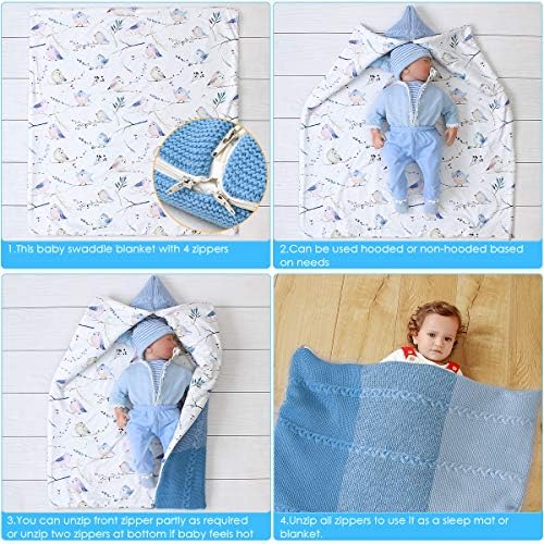 GOJINY NOWRNERBOBO BABDLE Blakit zamotavanje, meka debela fleka topla pokrivač dojenčad pletene kolica za spavanje vreća za bebe za bebe za 0-12 mjeseci dječake djevojke
