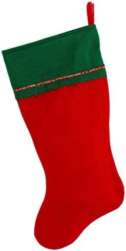 Monogramirani me vezeni početni božićni čarapa, zeleni i crveni filc, početni s