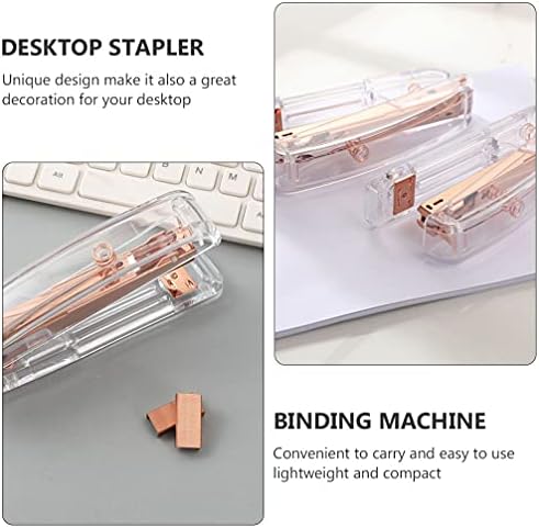 Nuobesty Binder stroj Rose Gold Stepler za stol čisti plastični kancelarijski materijal Elegantni