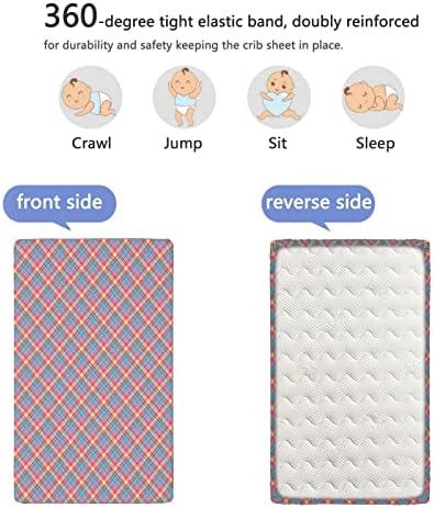 Ispisan tematski plahte sa mini krevetić, prenosivi mini krevetići posteljina madraca madrac posteljina za djecu za djevojčicu ili dječak, 24 x38, višebojni