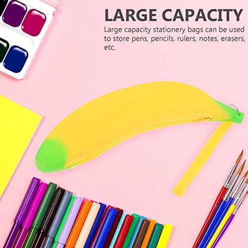 Nolitoy 3pcs banana oblik olovke olovka olovka silikonska torba kovanica torbica za ključeve silikonske