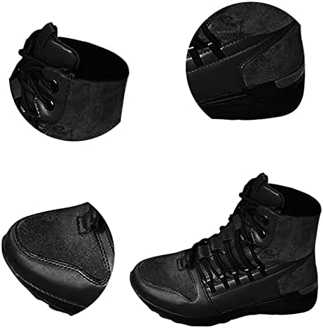 Ženske kože kožne čipke borbene cipele sa petom čizme za gležnjeve na petu cipele za pete čipke čipke usred gornje čizme