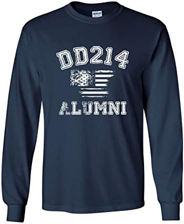 DD214 Alumni u nevolji američkoj zastavi dugih rukava majica vojni veteran tee