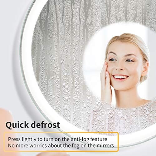 LED kupaonica ogledalo svjetlo isprazniti dimmer protiv magle šminke 3000K visoka lumena CRI90 topla bijela svjetla zatamnjena memorija Touch tipka IP54 Vodootporni kvadratni krug