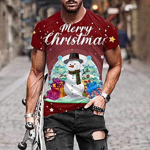 ZDDO muške majice Božićni santa Claus Sanctier SHOWNY TOPS FUNNY XMAS grafički party Slim Fit Muschic Tees
