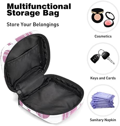ORYUEKAN torba za odlaganje higijenskih uložaka, torbica za menstrualne čašice prijenosni higijenski ulošci za odlaganje torbe ženska Menstruacijska torbica za tinejdžerke Žene dame, moderni geometrijski uzorak ružičaste pruge