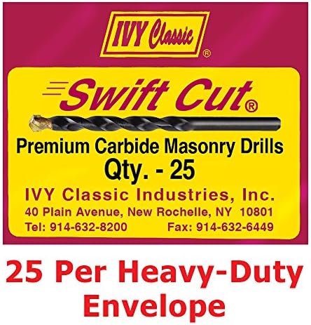 Ivy Classic 10304 5/16 x 4-inčni premium Carbide zidarski bušilica, 25-pakovanje