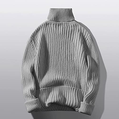 Zimski kaput za muškarce, muški džemper džemper sa visokim vratom Čvrsta boja tanka džemper