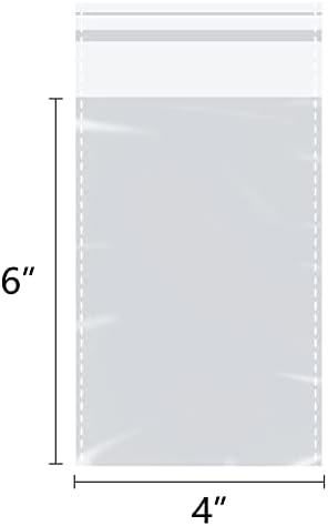 UCGOU 4x6 inča 200 pakovanje prozirnih polipropilenskih kesa koje se mogu ponovo zatvoriti plastične koverte za A1 papirne kartice, fotografije