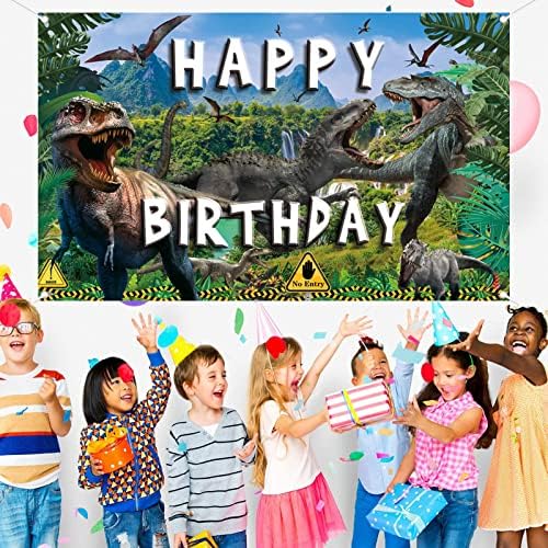 Natpis U Pozadini Dinosaurusa Sretan Rođendan / Tema Džungle Sretan Rođendan Pozadina Fotografije / Ukrasi Za Rođendanske Zabave Dinosaurusa