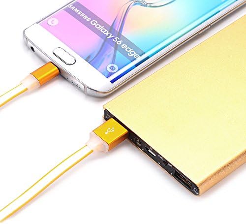 FEIAOPO Aluminium Alloy Plug Micro USB Sync kabl za punjenje podataka za Samsung Galaxy S6 Edge S5 S4 Note HTC One M9 M8 BlackBerry Sony Xperia i više pametnih telefona-žuta