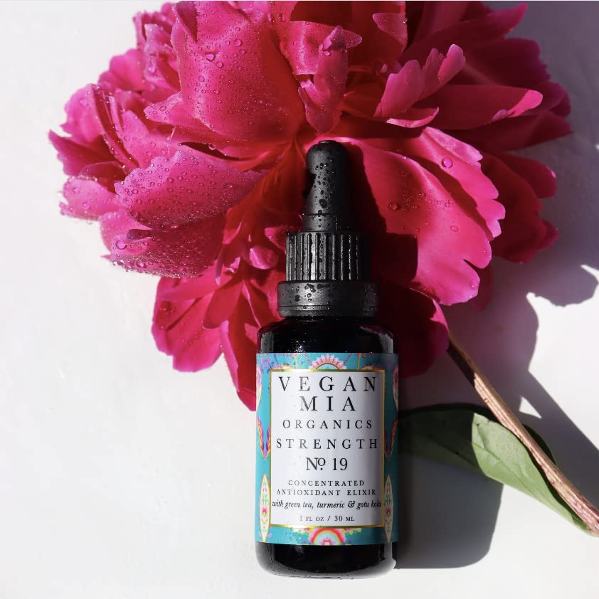 Vegan Mia-USDA Organic Strength antioksidativno ulje za lice sa jojobom, kurkumom i zelenim čajem - dokazano efikasna organska hidratantna krema za lice koja liječi akne, posvjetljuje, zaglađuje i ujednačava ton kože prirodno, 0,5 fl oz
