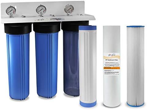 Max Water 3 Stage 20 inčni sistem za filtriranje vode za cijelu kuću-Sediment + plisirani talog + GAC-1 Ulaz / Izlaz
