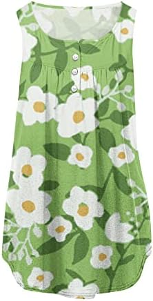 Cvjetni tenkovi za žene Ljetne bez rukava TUNICY CLOSEY TUNICNE LATE PLANIRANE SHOH CHIrts Boho grafički majice Bluze prsluk