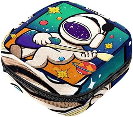 Oryuekan sanitarne torba za skladištenje sa salvetama, torba za prijenosni period za žene Djevojke Menstrualne kup Kupe, Cartoon Space Universe Stars Lovely Music
