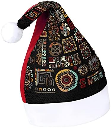 Etnički ručno rađeni ukrasi šljokice Božić šešir Santa Claus kapa Funny Print za muškarce žene Božić