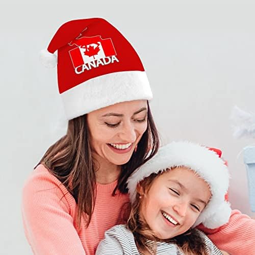 Kanada Moose zastavu Božić šešir Santa Claus kape kratki pliš sa bijelim manžetama za muškarce žene Božić dekoracije Holiday Party
