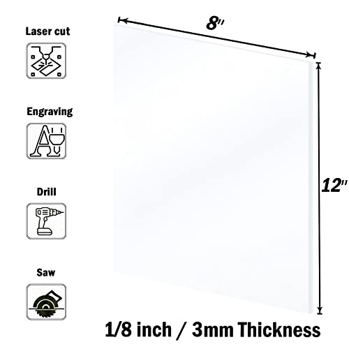 3 komada akril list/pleksiglas Panel 8 x 12 x 1/8 debeli Cast, Pinziren 3mm Clear Plexi staklene plastične