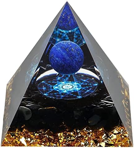 Orgone piramida, Lapis lazuli zacjeljivanje kristalne piramide i orgonita zacjeljivanje, zaštitni kristalni generator energije za meditaciju, stres smanjuje, joga