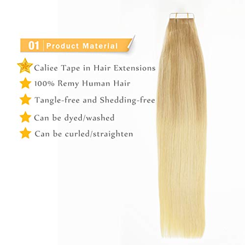 Caliee Balayage traka u ekstenzijama za kosu ljudska kosa bešavna i višekratna zlatno smeđa 12 za