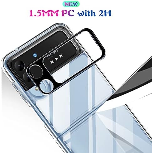 JGY Samsung Z Flip 4 futrola sa zaštitom kamere, Z Flip 4 Clear Case TPU Branik akrilni stražnji otporan na