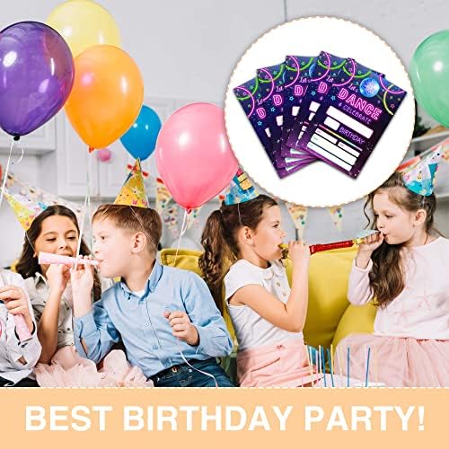 Pozivnice za rođendan Lefohlon Dance Party, dvostrano rođendanska župa za rođendan 20-paketa sa koverte, dječji pribor za djecu - D29