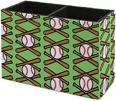Nudquio Bejzbol uzorak PU kožna olovka držač za daljinsko upravljanje Organizator kontejner kutija za kućnu kancelariju