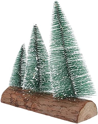 Luxshiny božićne ukrase LED mini božićno četkica za boce sa drvenim bazom Mini umjetni sisal snijeg mraz božićno stablo stolno model stablo tamnozelenog domaćeg dekora