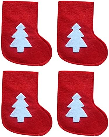 4 komada za Set božićnih čarapa božićno drvo Božićne čarape torba za jelo trpezarijski stol dekoracija