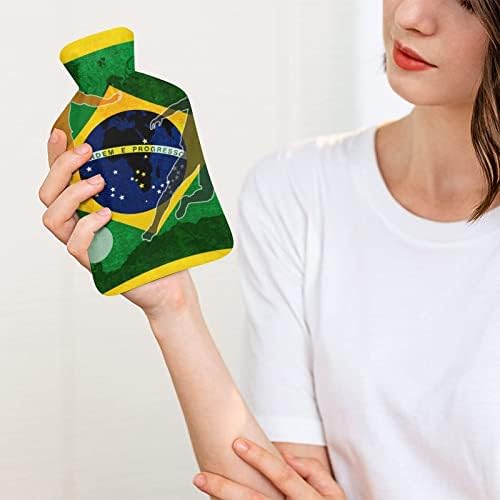 Fudbal brazilska Zastava gumena vreća za toplu vodu sa poklopcem 1l injekcione boce za toplu vodu za opuštanje