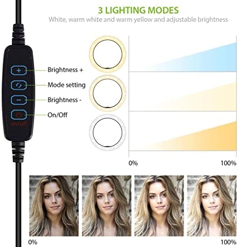 Svijetlo selfi prsten trobojno svjetlo kompatibilno s vašim Xolo Q500s IPS 10 inča s daljinskim upravljačem za prijenos uživo / šminku / YouTube / TikTok / Video / snimanje