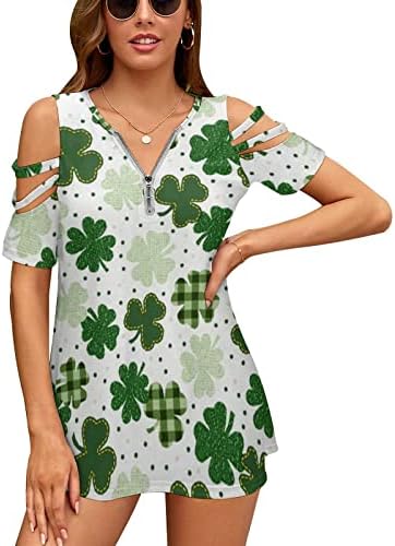 Saint Patricks Day Shirts Womens Floral Cute Crewneck Oversized Holiday Irish T-Shirt
