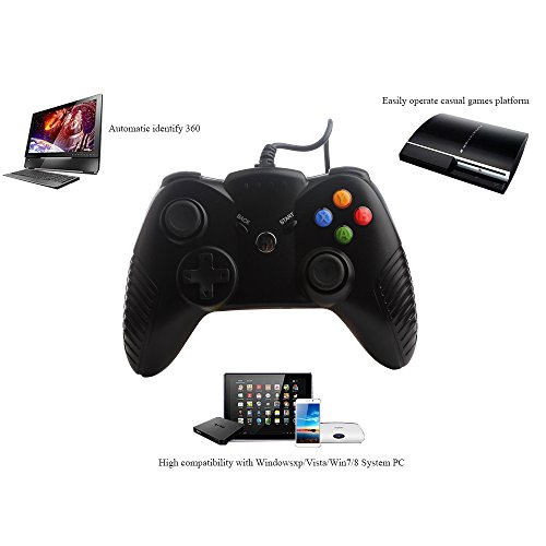 Uniway Gk07 Game Controller Xbox 360 Wired Gamepad za Xbox 360 konzole i podržava Windowsxp/Vista/Win7 / 8 sistem PC-Crna