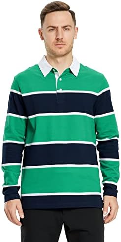 Muške Polo majice za Golf duge rukave prugaste Dry Fit Casual Collared Pique Polo majice za muškarce