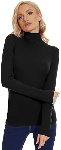 Xsryt Women mock tortleneck vrhovi dugih rukava majice rebrasti pleteni pulover Undercrub vrhovi