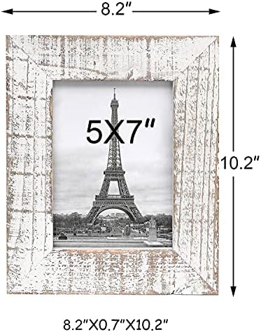 Adeco ručno rađeni drveni okvir za slike za prikaz fotografija 5 x 7 inča, Rusitc zidni dekor