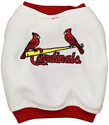 Sportski K9 MLB bijeli vezeni Bejzbol dres, St. Louis Cardinals XX-mali