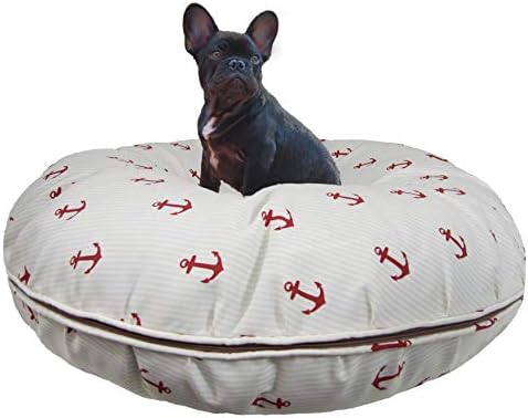 Bessie i Barnie vodootporno crveno sidro za unutrašnju/vanjsku izdržljivu Bagel za kućne ljubimce/pseće krevete sa poklopcem koji se može skinuti