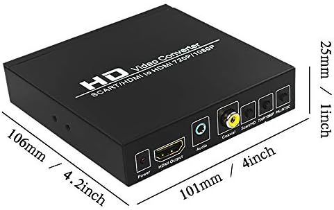 Scart u HDMI, Taipoxun Scart Converter Video Audio Box, HD video pretvarač SCART u HDMI adapter sa Pal / NTSC