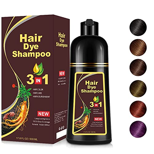 Prirodna Smeđa Boja kose Šampon za tamnu kosu, Instant farba za kosu šampon Brown šampon 3 u 1 za muškarce & amp; žene, šampon za dugotrajnu boju za kosu boje za kosu u 10-15 minuta