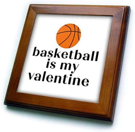 3drose Rosette-Valentine Citati-košarka je moj Valentine-Framedled Tiles